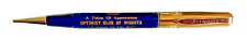 VINTAGE RITEPOINT ADVERTISING MECHANICAL PENCIL, BLUE / GOLD & GOLD, 1960'S picture