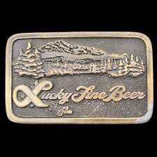1970s Lucky Fine Beer Vintage Belt Buckle picture