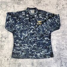 US Navy Shirt Medium Regular Blue Digital Camo Working Blouse Naval Academy picture
