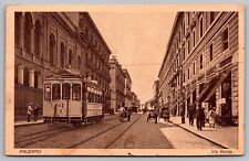 Palermo Sicily Italy Scenic Downtown Streetview Sepia BW Cancel WOB Postcard picture