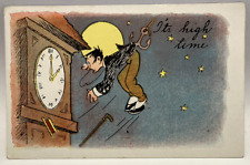 It's High Time, Moon, Clock, Vintage Comic Postcard picture