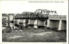 1940'S. GARDINER-RANDOLPH BRIDGE. KENNEBEC RIVER. MAINE. POSTCARD SL4 picture