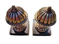 Bronze bookends by Theodore Alexander Hand cast finials bronze base 2 Piece Set picture