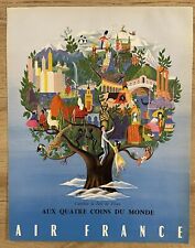 Vintage Print Ad - Air France Airlines - Full Color Advertisement From 1956 picture