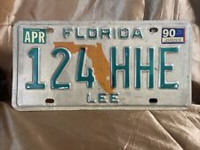 Vintage 1992 Florida Sunshine State License Plate 124 HHE Lee County picture