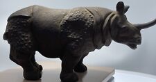 Vintage Rhino Rhinoceros Statue Figure 8” Long By 4.5” Tall picture