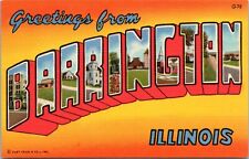 Large Letter Greetings from Barrington, Illinois - Linen Postcard - Curt Teich picture