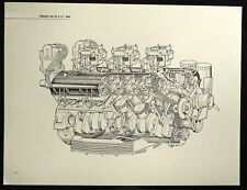 1964 FERRARI 330 GT 2+2 Engine Car G. CAVARA Cutaway Rendering Art Print picture