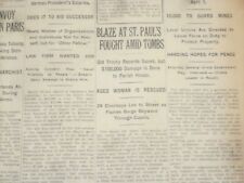 1922 MARCH 22 NEW YORK TIMES - BLAZE AT ST. PAUL'S FOUGHT AMID TOMBS - NT 8328 picture