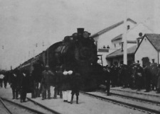 3V Photograph People Gathering Around First Main Line Train Boise Idaho 1925 picture