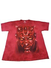 Star Wars T-Shirt Darth Maul Men's Size Large Tie Dye Red Full Graphic picture