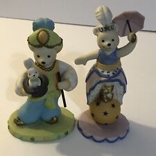 Avon Fine Collectibles Magnificent Porcelain Circus Bears Set Of 2 1993 picture