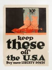 1918 Keep these off the USA Buy more Liberty Bonds vintage American WW1 poster picture
