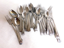 E4 - Oneida Stainless Flatware Chrome 18/0 Claire  29pc Lot picture