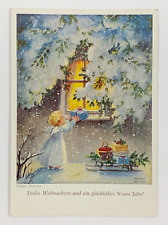 Hannes Petersen Angel Delivering Gifts Merry Christmas & Happy New Year Postcard picture