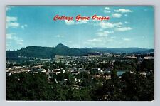Cottage Grove OR-Oregon, Aerial Of Town Area, Antique, Vintage Postcard picture