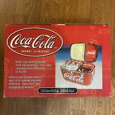 RARE VINTAGE COCA COLA COOLBOX ICE BOX W/ AM FM RADIO CD PLAYER Brand NEW IN BOX picture