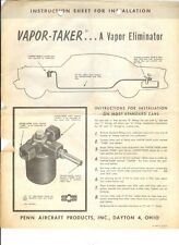Vintage Automotive Accessory Instruction Advertising Vapor Taker Penn Aircraft picture
