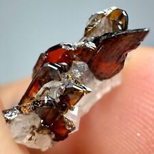 Amazing Top Red Brookite Crystals On Faden Quartz @PAK. 3.2 Carats picture