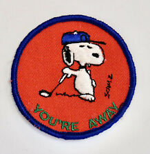 Snoopy Peanuts Gang vintage patch YOU'RE AWAY golfing picture