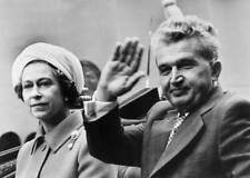 HRH Queen Elizabeth II with Romanian President Nicolae Ceausescu 1970s OLD PHOTO picture