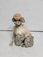 Vintage Wales Spaghetti Poodle Sitting dog figurine gray 5.5” Top Hat & Fur... picture