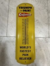Vintage CAFENOL Drug Store Thermometer Triumph Pain Reliever Rare Original 8x27 picture