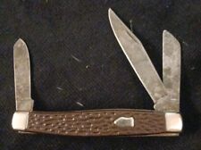 Vintage Imperial Ireland 3 Blade Stockman Folding Pocket Knife Brown Plastic VTG picture