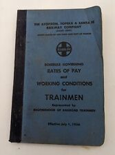 1956 Atchison Topeka Santa Fe Railway Schedule Rates of Pay Trainmen Vtg Book picture