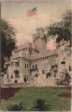 c1910s HOLLYWOOD, Calif. Hand-Colored Postcard CASTLE SANS SOUCI Real Estate Ad picture