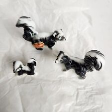 New In Package Vintage Bone China Skunk Family Miniature Figurines Japan picture