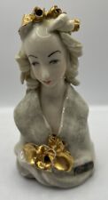 Vintage Cordey Cybis Woman Lady Figurine Statue Bust 1940's Gilded Gold Antique picture