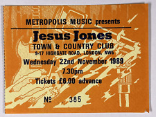 Jesus Jones Ticket Mike Edwards Original  Town And Country Club London Nov 1989 picture