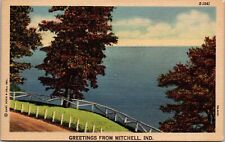 Mitchell IN-Indiana, Scenic Greetings, Landscapes, Vintage Linen Postcard picture
