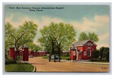 Postcard Hines Illinois Veterans Hospital Building Entrance picture