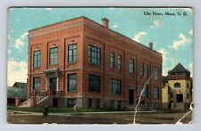 Minot ND-North Dakota, Elks Home, Exterior, Vintage Postcard picture