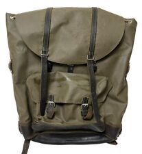 Vintage Swiss Army Rubberized Waterproof & Leather Military Rucksack Backpack picture