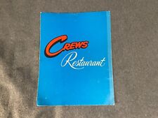 Crews Restaurant Menu Brunswick Georgia GA 1950's Vintage Vtg picture