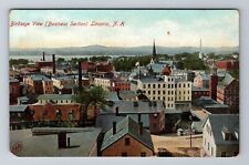 Laconia NH-New Hampshire, Aerial Of Business Section, Antique, Vintage Postcard picture