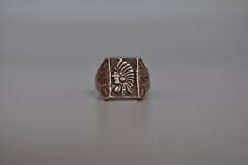 Old Pawn Navajo sterling Silver Ring Indian Head Size 9 picture
