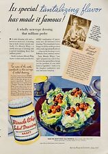 Vtg Print Ad 1937 Kraft Miracle Whip Salad Dressing Mayonnaise Retro Kitchen picture