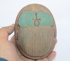 Rare Ancient Egyptian Antique Scarab Amulet With Pharaonic Protection Egyptology picture