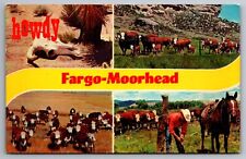 Postcard Howdy from Fargo-Moorhead  North Dakota Multi View      A 19 picture