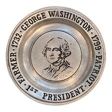 VTG George Washington 1st President Wilton Collection President Pewter Plate 6” picture