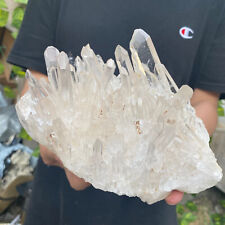 3.1lb Large Natural Clear White Quartz Crystal Cluster Rough Healing Specimen picture