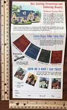 Fold-Out Linen Postcard Roofing Company Celotex Roof Material~119098 picture
