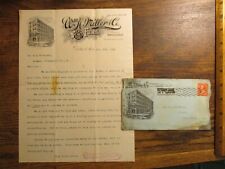 Antique Ephemera 1897 Letterhead w/ Envelope Detroit MI Wm H Miller Furs picture