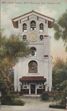Oakland, CA: Mills College Seminary Clock Tower - Vintage California Postcard picture