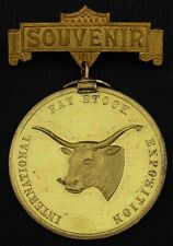 1908 INT'L FAT STOCK EXPOSITION EXPO BADGE MEDAL - CHICAGO IL - LIVESTOCK CATTLE picture