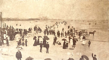 EXTREMELY RARE ORIGINAL CONEY ISLAND BEACH PHOTO 1883 picture